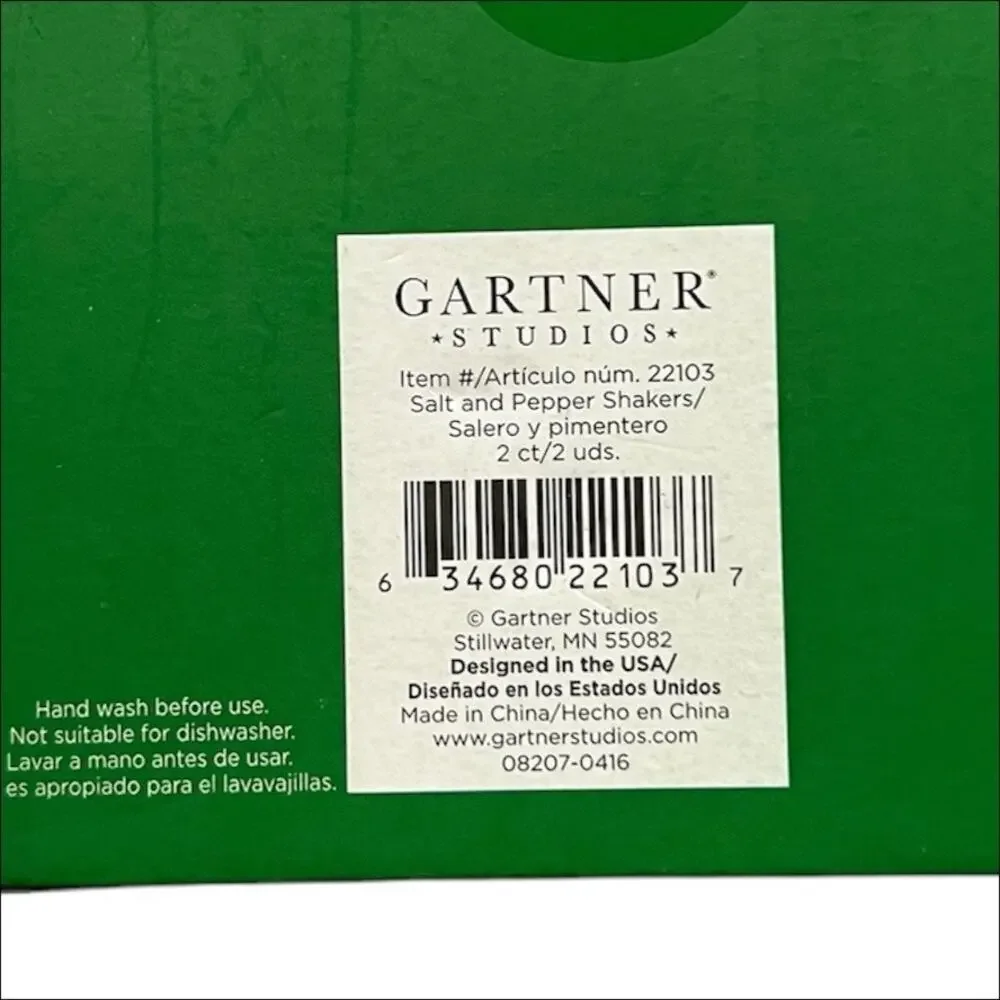 New Gartner Studios Ceramic Football Salt and Pepper Shakers Set NIB